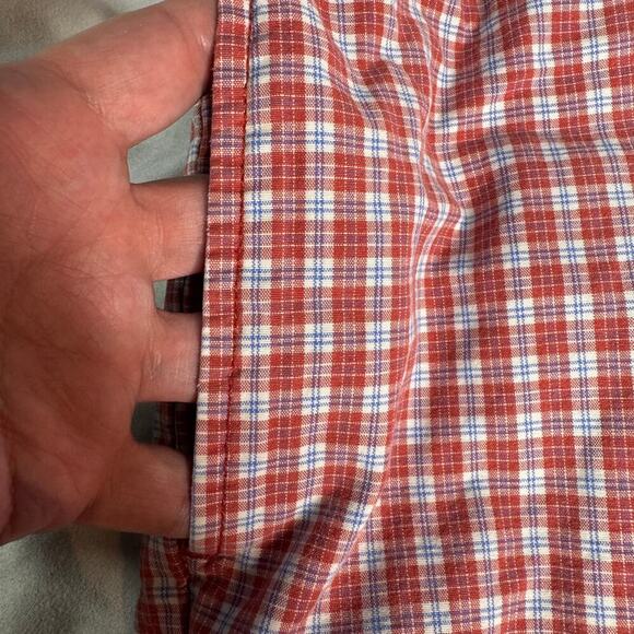 Cremieux Men's size 35 Red Plaid Shorts Mid Rise Flat Front Chino Pockets - Picture 7 of 10
